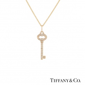 Tiffany & Co. Rose Gold Diamond Keys Pendant